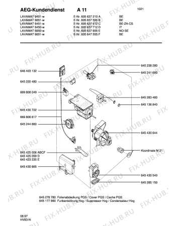 Взрыв-схема стиральной машины Aeg LAV6451 SENS. - Схема узла Electrical equipment